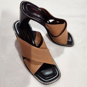 Donald J Pliner Vicky Camel Nappa Leather Slide-In Sandals, Size 7.5